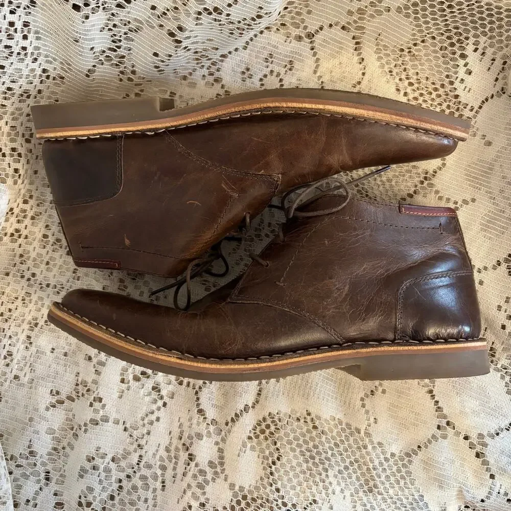 Steve Madden Hestonn Men's US 11 Brown Leather Chukka Boots
